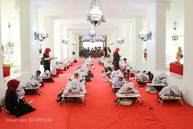 Suasana Lomba Tingkat SD Digelar Disdik dan Akses Sumenep di Pendopo Agung Keraton Sumenep, Senin (18/05/2026) Kemarin