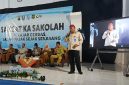 Kepala UPT PPD Provinsi Jawa Timur di Sumenep, Samtiono, SH, MH di Acara Program Samsat Ka Sakolah di Aula SMAN Kalianget, Selasa (19/05/2026)
