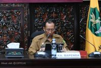 Kepala Bapenda Sumenep Ferdiansyah Tetrajaya SH di Acara HLM Optimalisasi Peningkatan PAD Secara Non Tunai di Ruang Adirasa Lantai II Kantor Pemkab Sumenep, Selasa (19/05/2026)