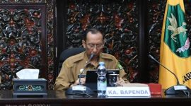 Kepala Bapenda Sumenep Ferdiansyah Tetrajaya SH di Acara HLM Optimalisasi Peningkatan PAD Secara Non Tunai di Ruang Adirasa Lantai II Kantor Pemkab Sumenep, Selasa (19/05/2026)