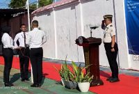 Karutan Sumenep Aditya Wahyu Rahmadani Saat Pimpin Apel Upacara Hari Peringatan Kebangkitan Nasional Tahun 2026 di Halaman Kantor Rutan Sumenep, Rabu (20/05/2006)