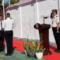 Karutan Sumenep Aditya Wahyu Rahmadani Saat Pimpin Apel Upacara Hari Peringatan Kebangkitan Nasional Tahun 2026 di Halaman Kantor Rutan Sumenep, Rabu (20/05/2006)