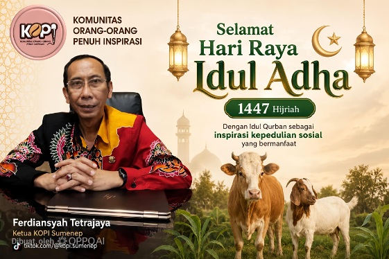 Pamflet Foto Ucapan KOPI Sumenep di Hari Raya Idul Adha 1447 Hijriah 