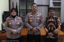 Kapolres Sumenep AKBP Anang Hardiyanto SIK didampingi Plt Humas Kompol Widiarti SH dan Kepala BPS Handoyo Wijaya 