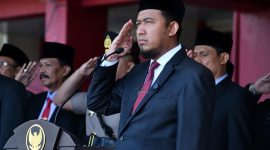 Bupati Sumenep Dr. H. Achmad Fauzi Wongsojudo, SH, MH Saat Menjadi Inspektur di Upacara Peringatan Hari Lahir Pancasila ke-81 Tahun 2026 di Halaman Kantor Pemkab Sumenep, Selasa (02/06/2026)