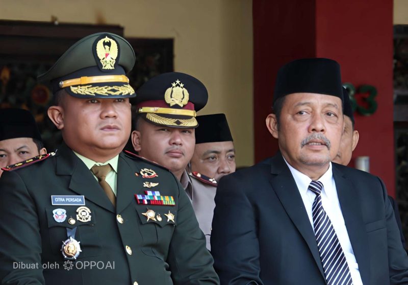 Wakapolres Sumenep Kompol Haris Darma Sucipto, S.H.,S.I.K, (Tengah) Saat Menghadiri Peringatan Hari Lahir Pancasila ke-81 di Pemkab Sumenep