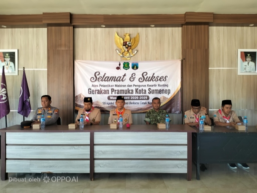 Pengurus Kwarran Kota Sumenep Resmi Dilantik, Mabiran Yudi Nursukmadyanto Dorong Lahirnya Generasi Unggul dan Pramuka Garuda