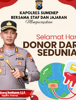 Setetes Darah, Sejuta Harapan: Kapolres Sumenep Ajak Masyarakat Rayakan Hari Donor Darah Sedunia 2026