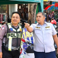 Koordinator Parkir Disperkimhub Moh Hayat, S.AN dan KBO Lantas Polres Sumenep IPDA Yudik SH