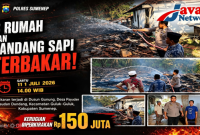 Si Jago Merah Melalap 3 Rumah dan Kandang Sapi di Guluk-Guluk Sumenep, Kerugian Capai Rp150 Juta