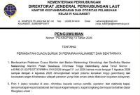 KSOP Kalianget Peringatkan Cuaca Buruk, Kapal Diminta Tunda Pelayaran 1-4 Agustus