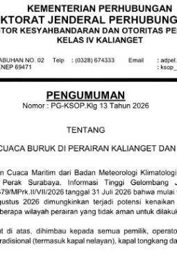 Perairan Kalianget Berpotensi Dilanda Gelombang Tinggi, KSOP Keluarkan Imbauan Resmi