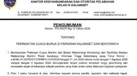 KSOP Kalianget Peringatkan Cuaca Buruk, Kapal Diminta Tunda Pelayaran 1-4 Agustus