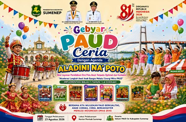 Ribuan Anak PAUD Bakal Semarakkan Gebyar PAUD Ceria 2026, Dinas Pendidikan Sumenep Perkuat Pendidikan Karakter Sejak Usia Dini
