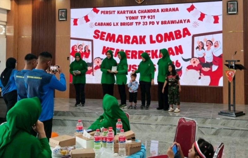 Semarak Lomba Kemerdekaan Persit Yonif TP 931/KJ, Meriahkan HUT ke-81 RI dengan Penuh Keceriaan