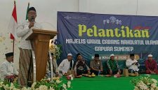Ketua PCNU Sumenep KH Widadi Rahim Saat Memberikan Sambutan di Acara Pelantikan MWC NU Gapura, Kamis (13/08/2026)