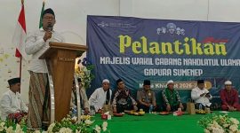 Ketua PCNU Sumenep KH Widadi Rahim Saat Memberikan Sambutan di Acara Pelantikan MWC NU Gapura, Kamis (13/08/2026)